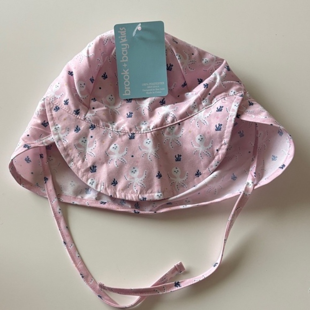 Pink Octopus Sun Hat Age 2-4 years old